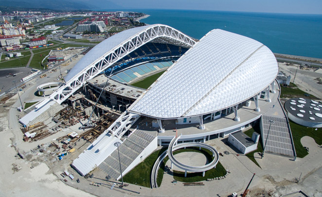 Как выглядит Олимпийский стадион Фишт в Сочи фото - ЧМ по футболу 2018 в России